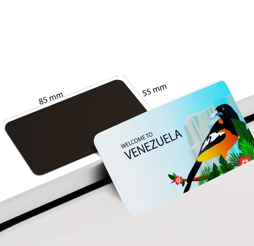 dhcrafts Rectangular Rubber Fridge Magnet / Magnetic Card Multicolor Venezuela D3 Design Pack of 1 (8.6cm x 5.4cm)